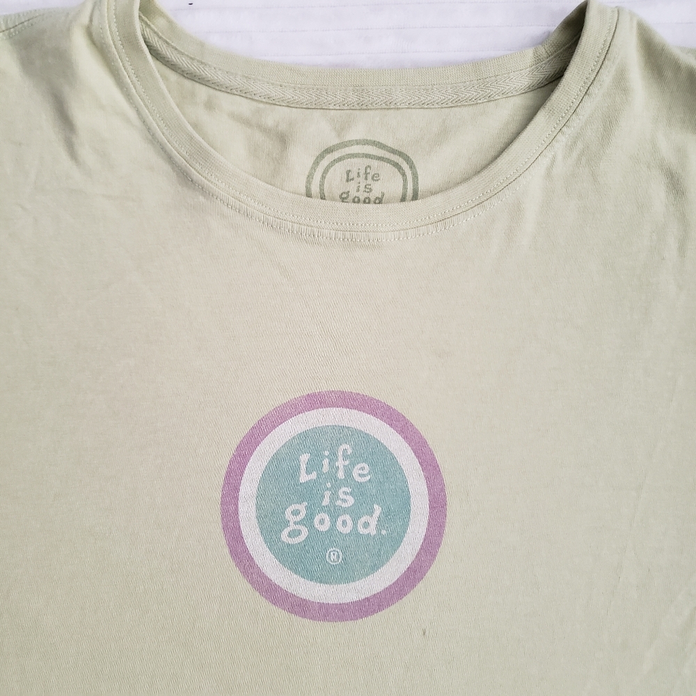 Life is Good Relaxed Fit Green T-Shirt XL circle logo - Picture 9 of 10